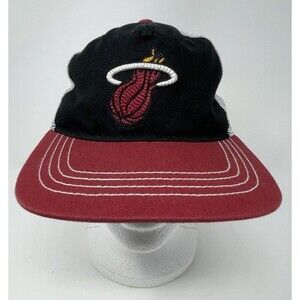 Miami Heat NBA Hat Mesh SnapBack Logo Youth Black Red Basketball